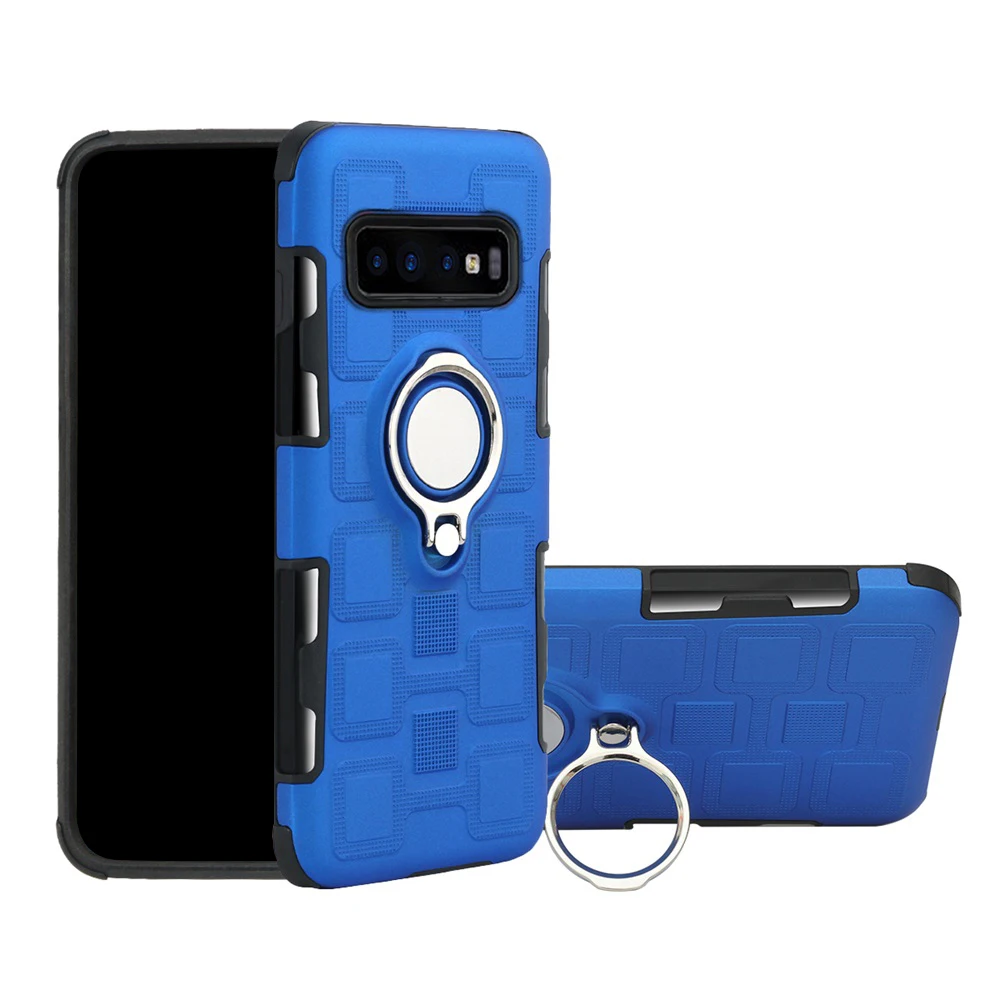 

Shockproof Armor Case For Samsung Galaxy A50 S10 S9 Plus Lite Magnetic Ring Holder Cover A7 A8 Note 9 TPU+PC Silicone Phone Case
