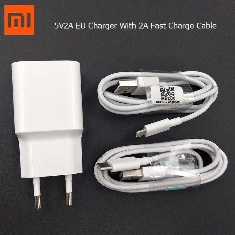 

Original 5V2A Power Adapter Charger Micro USB Type C Data Cable For Xiaomi Mi A2 A1 6 8 Redmi 4 4X 4A 5A Note 3 5 plus 6 pro s2
