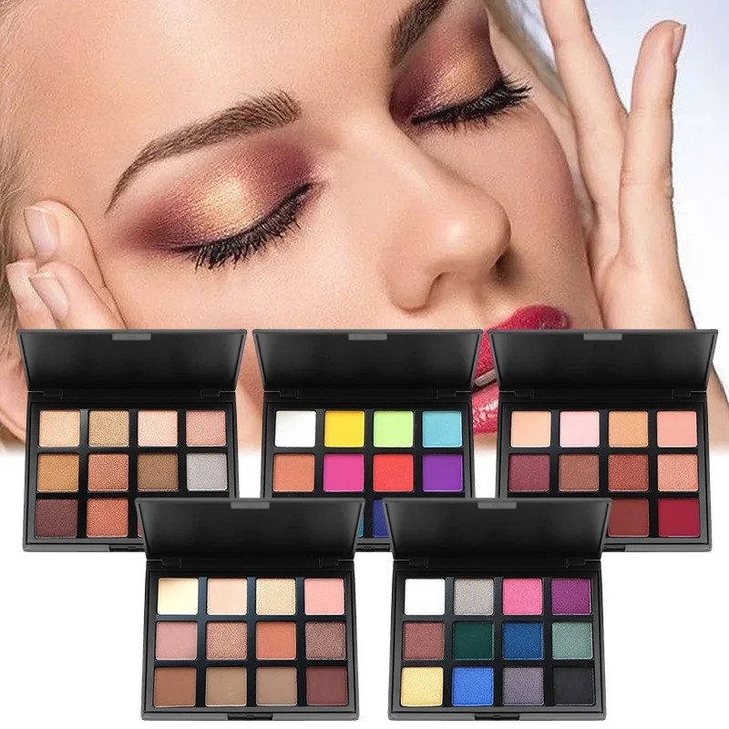 

Shimmer Glitter Eye Shadow Powder Palette Matte Eyeshadow Cosmetic Makeup 12 color eye shadow plate brochas maquillaj TSLM1