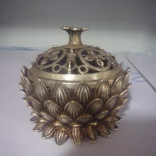 Редкий Старый QingDynasty Серебряный Благовония Плита \ Кадило, Лотос, Украшения