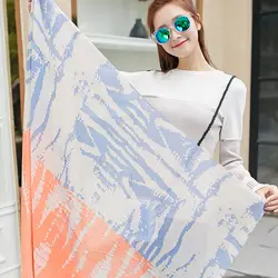 Новый Южная Корея взрыв хлопок оверлок плакат узор шелковый шарф женский пользовательские