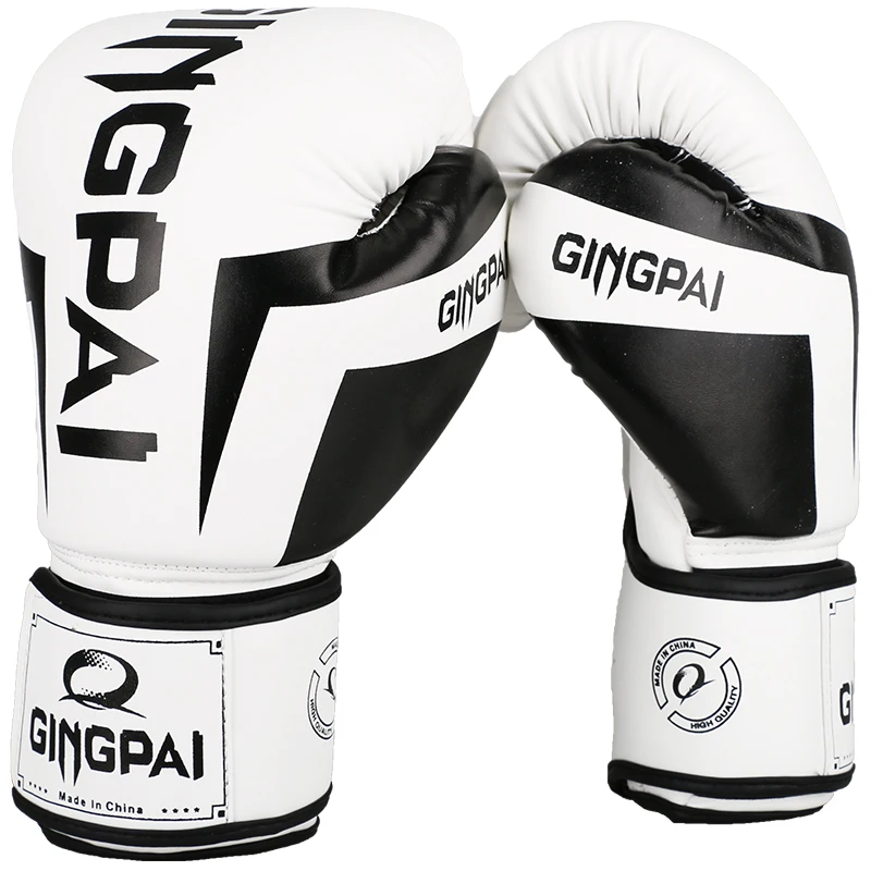 

2017 New High Quality PU Leather White Professional Boxing Gloves Sanda Muay Thai Boxing Training Fighting Gloves Luvas De Boxeo
