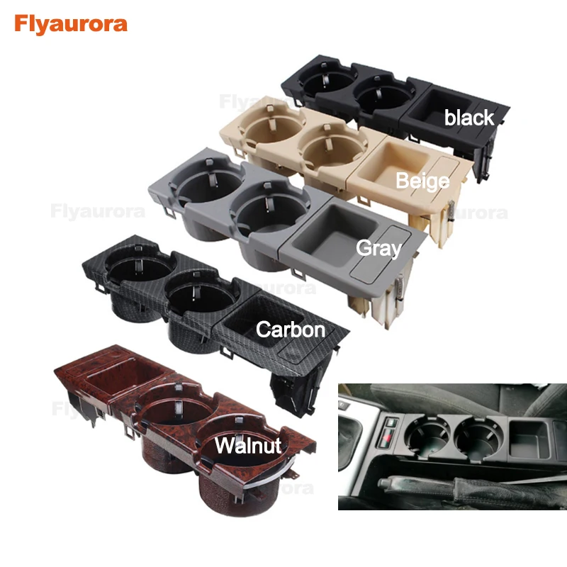 

Double Hole Car Front Center Console Cup Rack / Change Box Water Cup Holder Storing Coin Box For BMW E46 3 Series 1998-2006