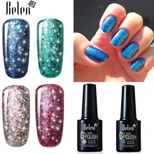 Belen 10 мл супер блестящий Гель-лак для ногтей чистый замачиваемый УФ светодиодный Звездный Гель-лак УФ светодиодный Полупостоянный Блестящий лак с блестками