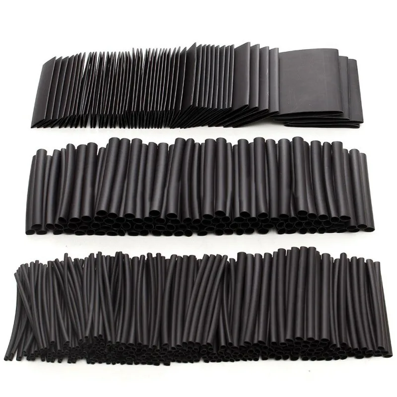

415pcs/set Black Assorted Heat Shrink Tube Tubing Polyolefin Electrical Wire Sleeve Wrap Kit Set