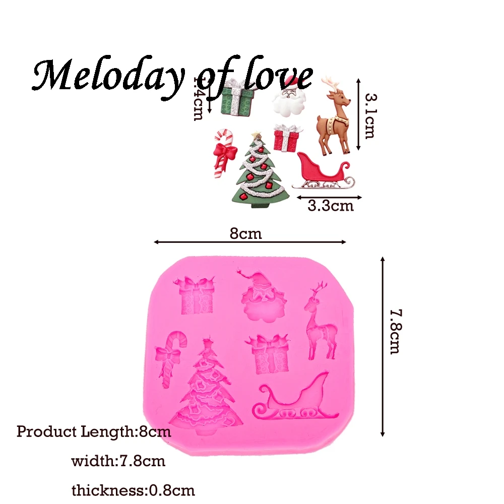Рождественская елка олень Санта Клаус инструменты для украшения тортов из мастики силиконовая форма сахар ремесла формы для пирожных Сделай Сам fimo T0017