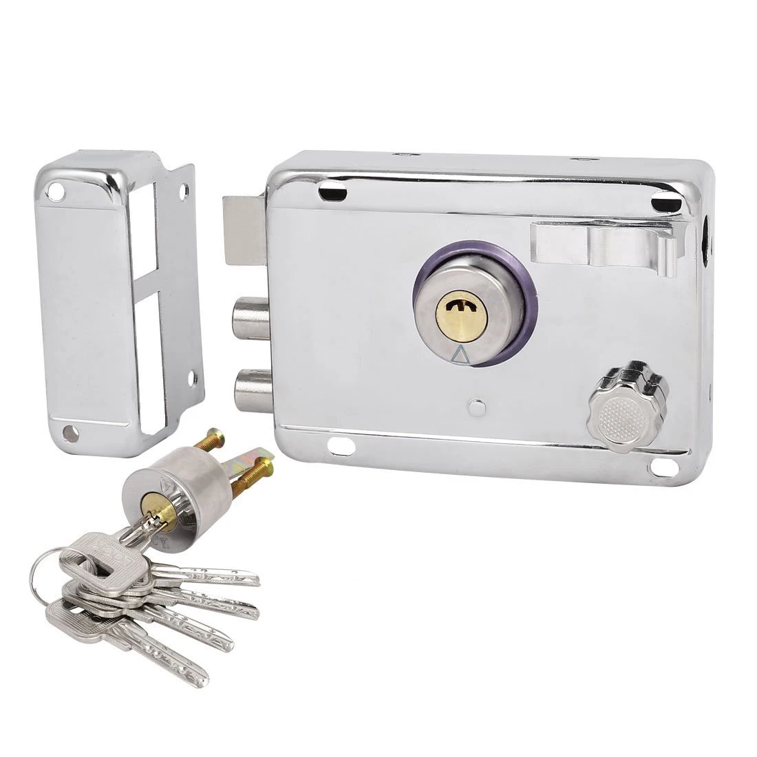 

Private Door Silver Tone Latch Wrench Lock Set