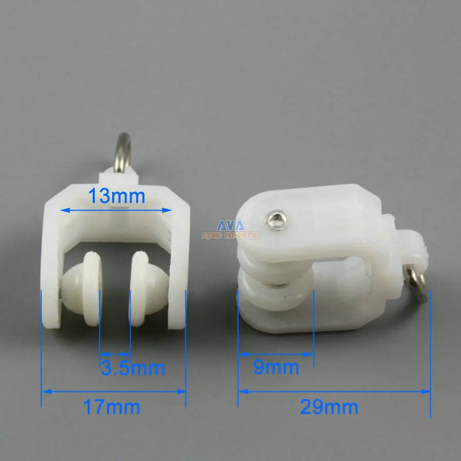 100 Pieces Curtain Track Roller Curtain Track Slide Gliders 17x29mm