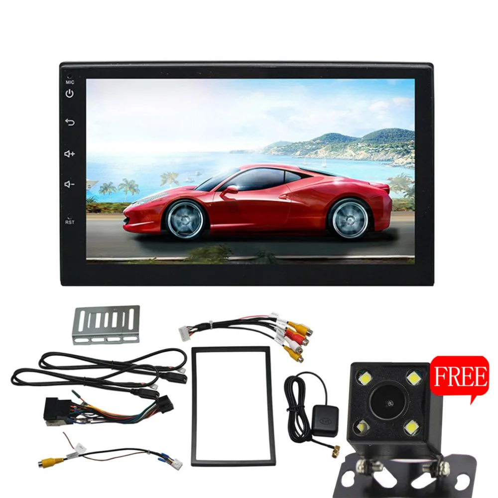 

Dropship 2 DIN 7'' Car MP5 Player Full Touch Control Bluetooth Kit Stereo Radio GPS WiFi With Rear Camera For Android 7.1 System
