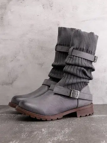 

Oeak 2019 New Arrival Autumn And Winter Explosions Fashion Ankle Elastic Sock Boots Chunky Stretch Women Sexy Booties Plus Size
