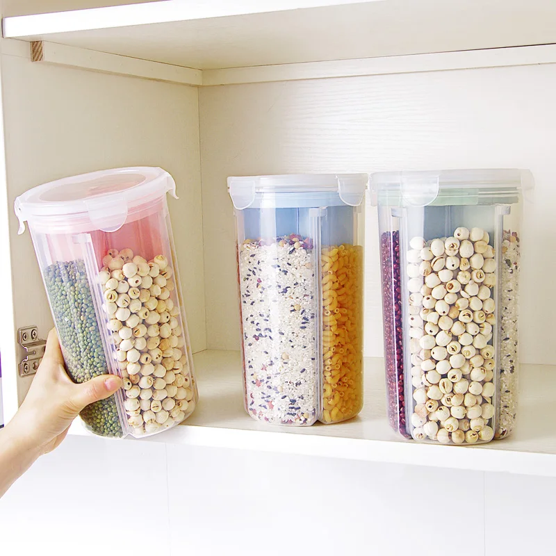 Высокое качество прозрачный пластиковый ящик для хранения еды с крышкой герметичные контейнеры для еды корзина для хранения зерна Crisper кухонный Органайзер