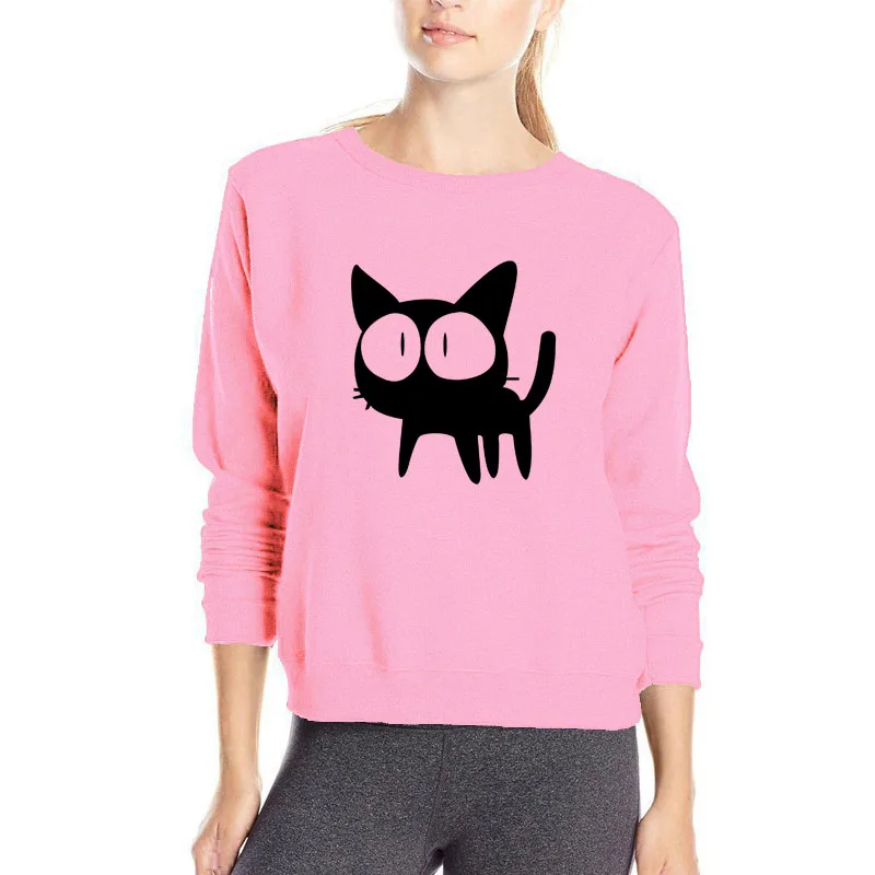 Funny fat cat sweatshirt cool black cat cute clothes lovely hoodies