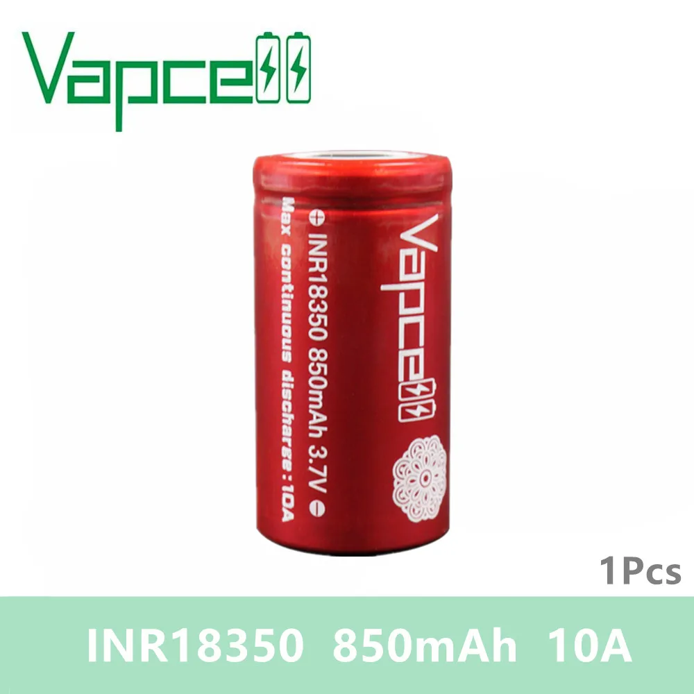 Бесплатная доставка 1 шт. Vapcell red 18350 миниатюрная литиевая батарея 850 мАч 10 А