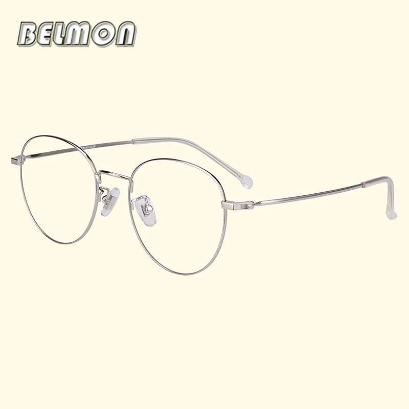 

Belmon Titanium Spectacle Frame Women Men Vintage Prescription Eyeglasses Computer Optical Glasses Clear Lens Frame Female 8833