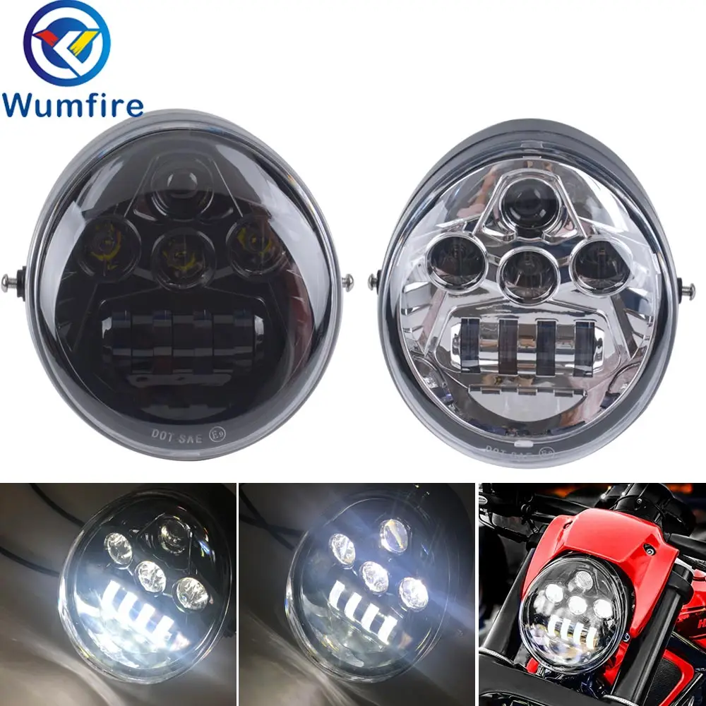 Светодиодная фара для мотоцикла WUMFIRE DOT E9 VROD VRSCF VRSC VRSCR 2002 2017 аксессуары V образных