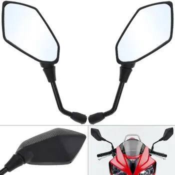 

1Pair 10mm Black Snakeskin Modified Plated Universal Motorcycle Rearview Mirror Motorbike Round Iron Mirror