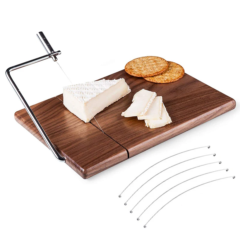 

Leeseph Black Walnut Cheese Slicer With 5 Replacement Wires