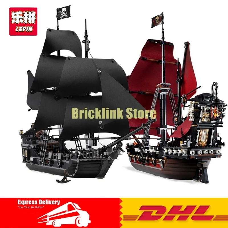 

LEPIN 16006 The Black Pearl+16009 Queen Anne's revenge Pirates of the Caribbean Building Blocks Set Clone 4184 4195