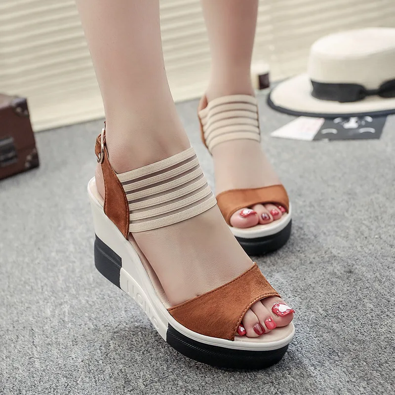 Винтажные zapatos mujer обувь на платформе высоких каблуках женские сандалии с