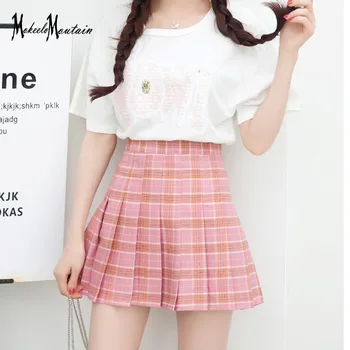 

Harajuku Schoolgirl Streetwear Short Plaid Mini Skirt Women Summer 2018 Harajuku Lolita Style Empire Micro Skirts Shorts