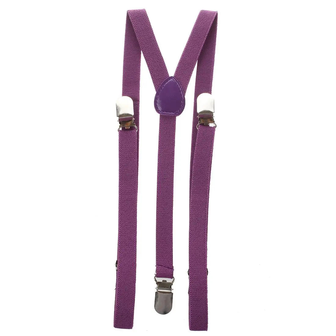 

Adult Adjustable Metal Clamp Elastic Suspenders Braces Purple