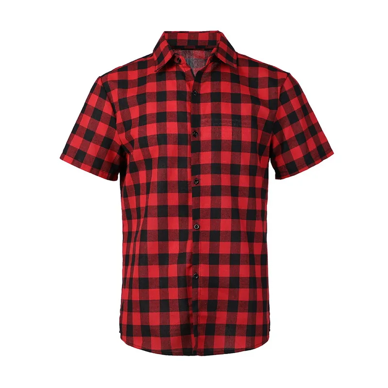 

MJARTORIA Plaid Men Shirts 2019 Summer Fashion Chemise Homme Mens Checkered Shirts Short Sleeve Shirt Men Casual Cotton Blouse