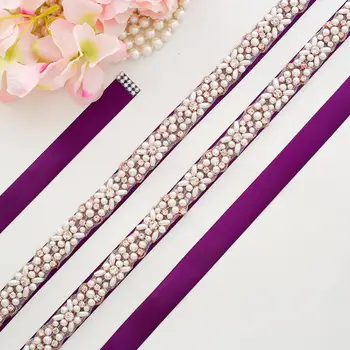 

Rose Gold Diamond Rhinestones Wedding Sash Crystal Bridal Belt For Bridal Accessories A133RG