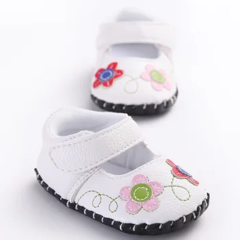 

Fashion baby female baby spring and autumn princess embroidery first Walkers Baby Shoes flowers PU baby children toddler shoes
