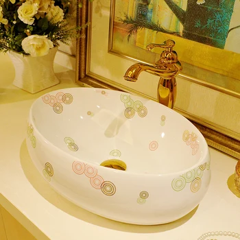 

Fashion rectangle oval shape art basin wash mdash . multicolour circle