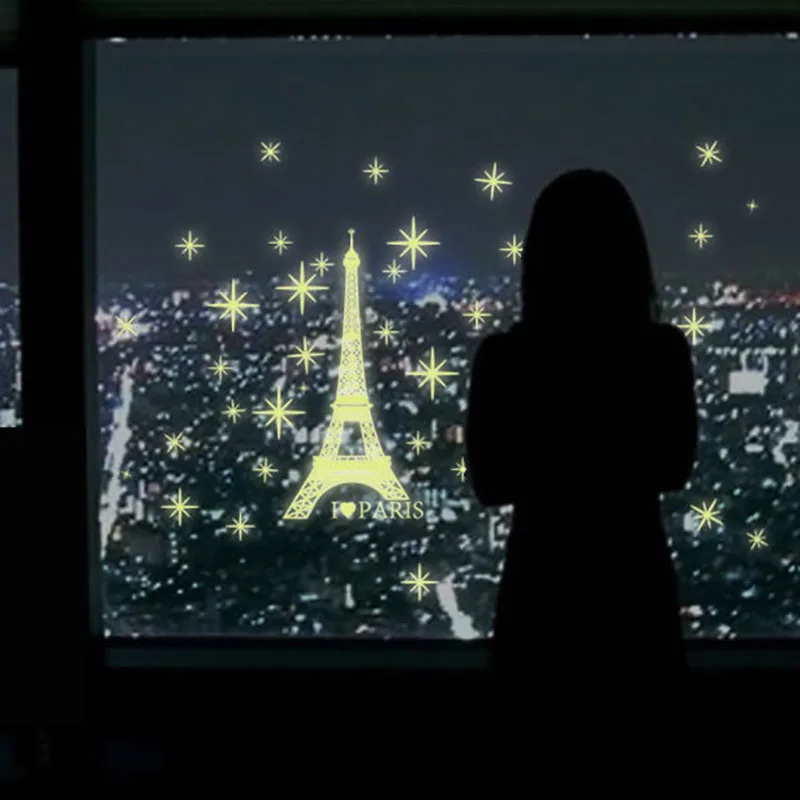 

Luminous Stickers Wall Fridge Glow In Dark Paris Tower Living Room Bedroom Decor Fluorescent Stickers New Year Decoration 2019