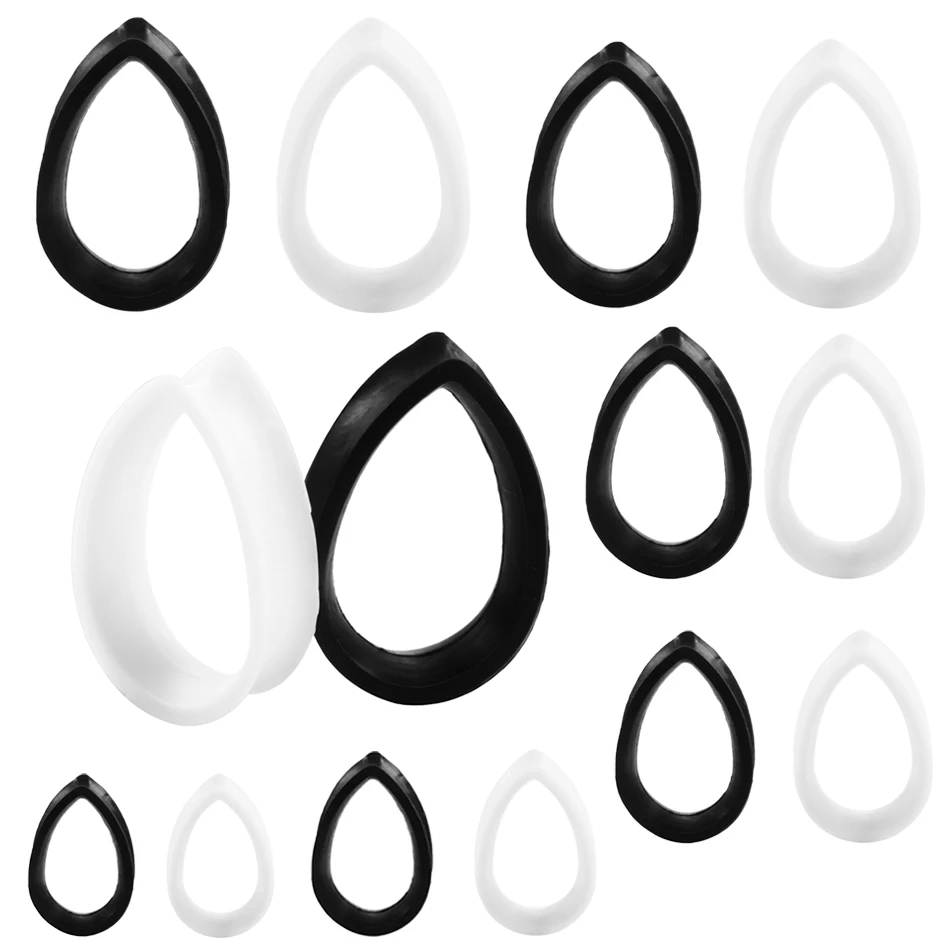 

2PCS Silicone Ear Plugs Tear Drop Plugs and Tunnels Ear Expander Ear Plugs Gauges Earrings Stretchers Sexy Body Jewelry piercing