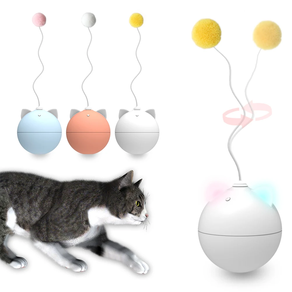 

Newly Electric Cat Toy Self Rolling Ball Feather Toy Cat Playmate Stick Toys XSD88