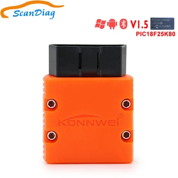 

KONNWEI KW902 ELM327 V1.5 Bluetooth Chip PIC18f25k80 OBDII Code Reader ELM 327 AutoScanne rOBD2 Diagnostic Tool Android PC icar2