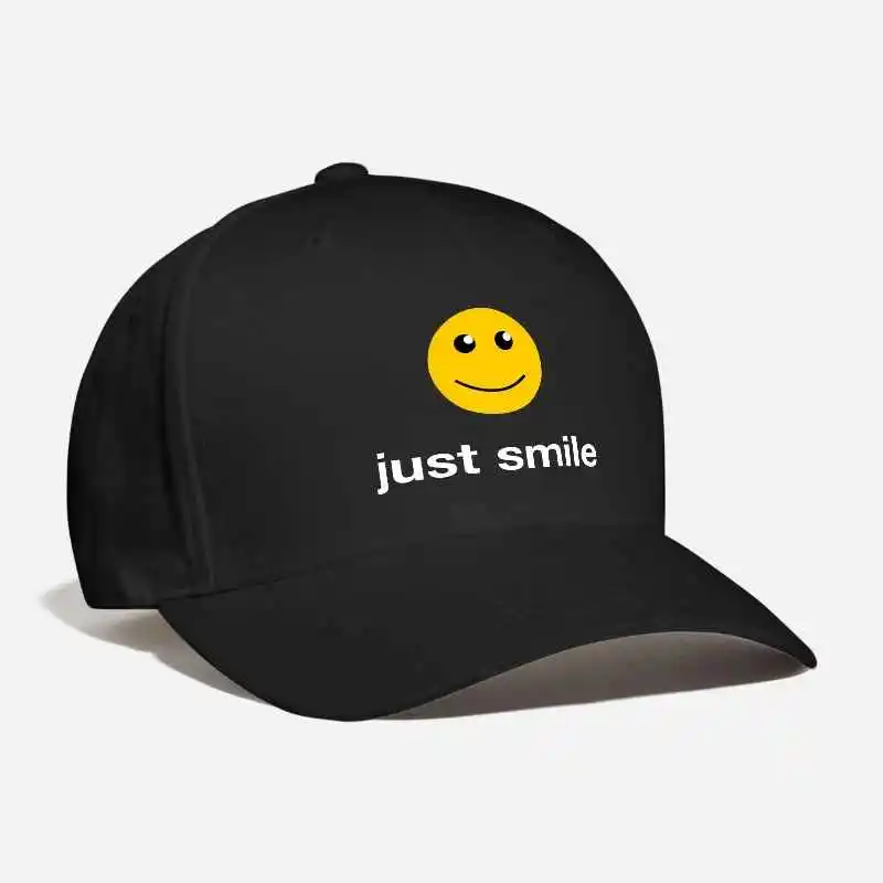 Просто улыбающееся лицо Кепка индивидуальные вышитые Смайлики Милые лица значок символ дружеский подарок идея унисекс изогнутые Бейсбол папа Кепка