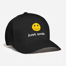 Просто улыбающееся лицо Кепка индивидуальные вышитые Смайлики Милые лица значок символ дружеский подарок идея унисекс изогнутые Бейсбол папа Кепка
