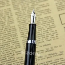 Высокое качество роскошная Baoer 051 гладкая нержавеющая черная средняя перьевая ручка для учебы
