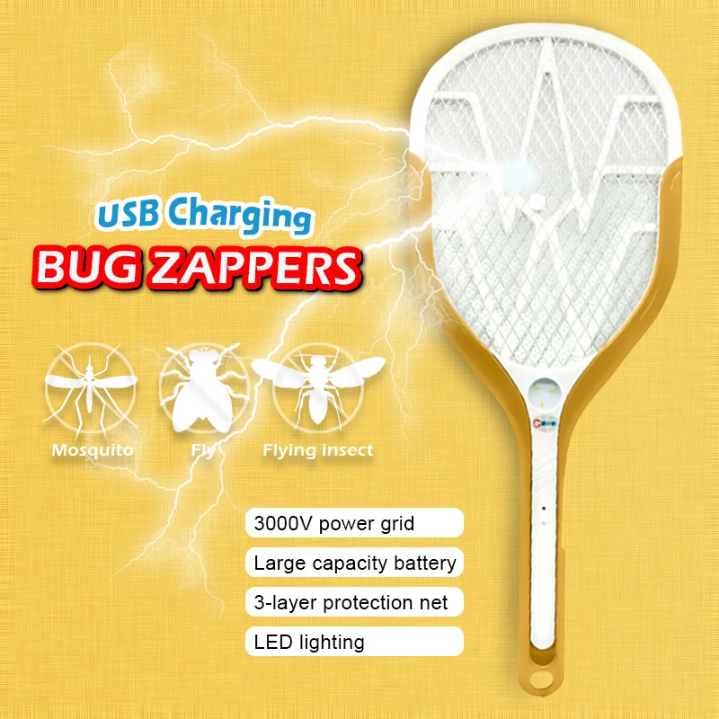 

Power storage Flying insects mosquito killer Bug Zappers LED lighting Electric Fly Mosquito Swatter Racket Insects Pest control