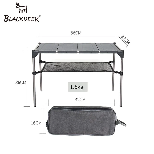 BLACKDEER Outdoor Camping Desk Aluminum Alloy Folding Table Portable Picnic Fishing Beer Table Lightweight Rain-Proof Detachable 3