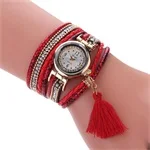 MINHIN женские часы-браслет, модные плетеные наручные кожаные браслеты, жемчужные часы, роскошные стразы, бусины, очаровательные часы, подарок