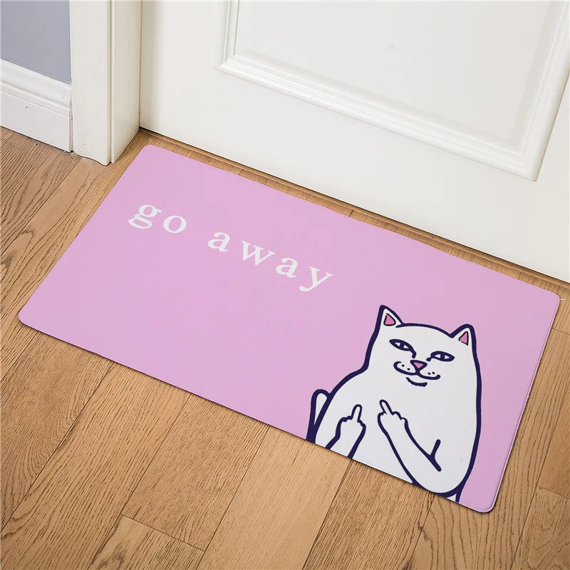 Коврик для входной двери с мультяшным котом, нескользящий коврик для кухни, легко чистится, водонепроницаемый коврик, забавный ковер - Цвет: 3