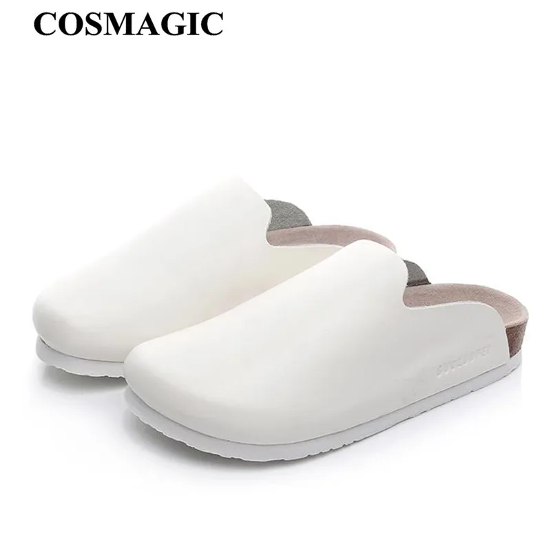 2020 Новые летние пляжные пробковые тапочки COSMAGIC повседневные женские белые сабо