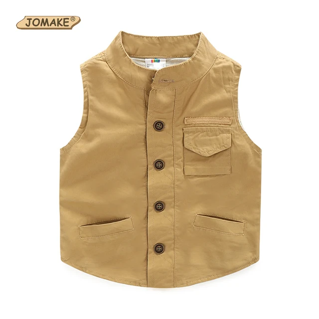 Spring Khaki Boys Vests New Fashion Brand Kids Jackets Baby Clothes Boy