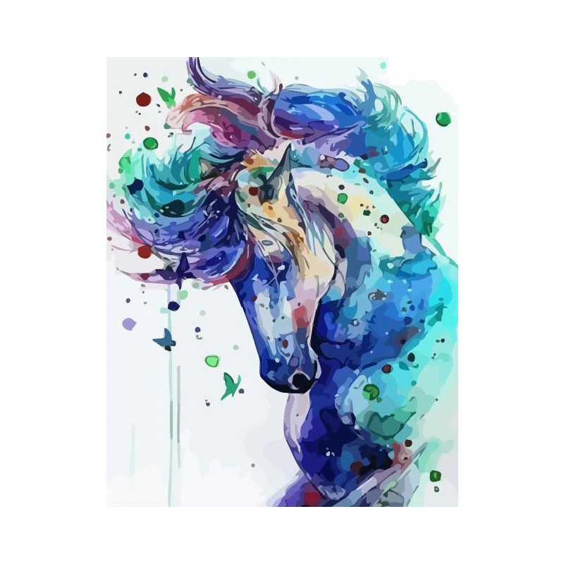 

Colorful horse blue Animal DIY Digital Painting By Numbers Modern Wall Art Canvas Painting Unique Gift Home Decor 40x50cm
