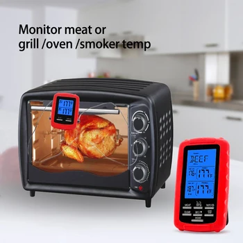 

Digital Wireless Food Thermometer Probe for Oven BBQ Backing Kitchen Cooking Food Meat Thermometer with Timer/Temperature Alarm
