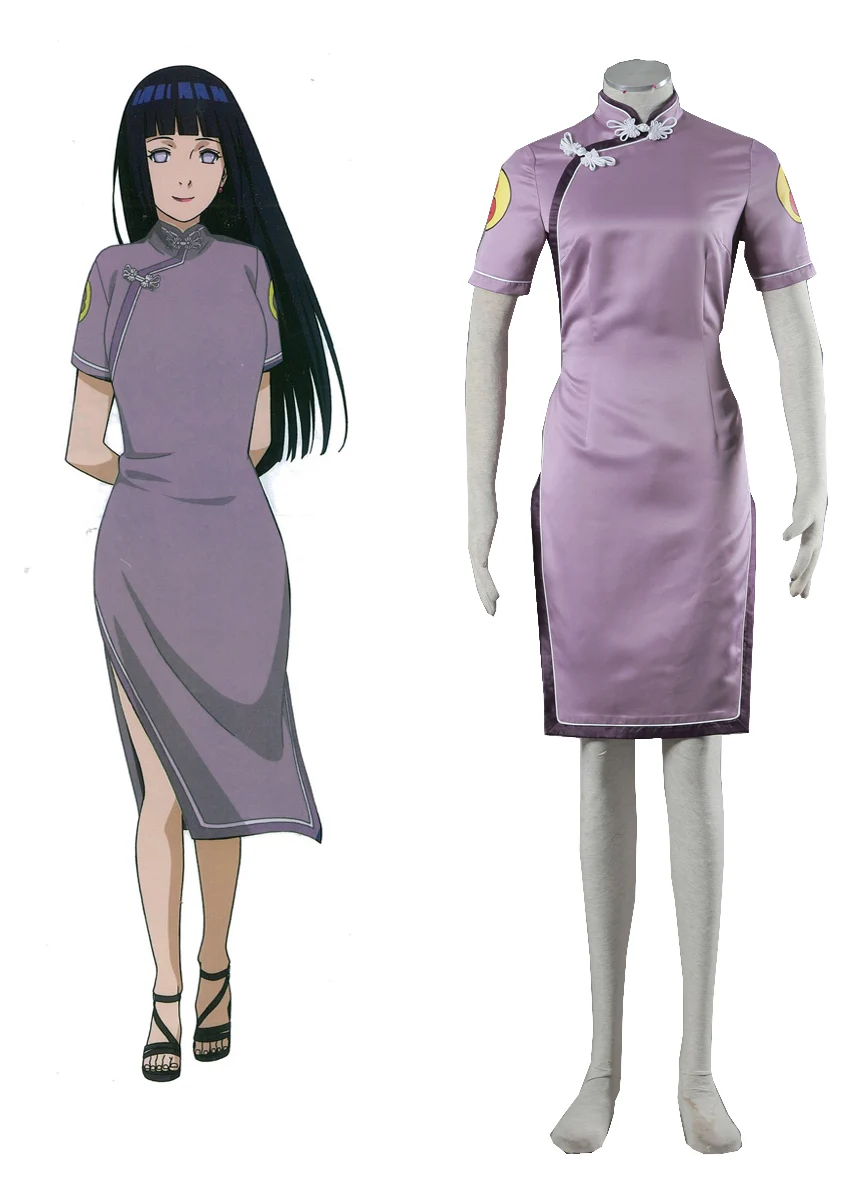 Free Shipping Naruto in China Hyuga Hinata Cheongsam Dress Anime