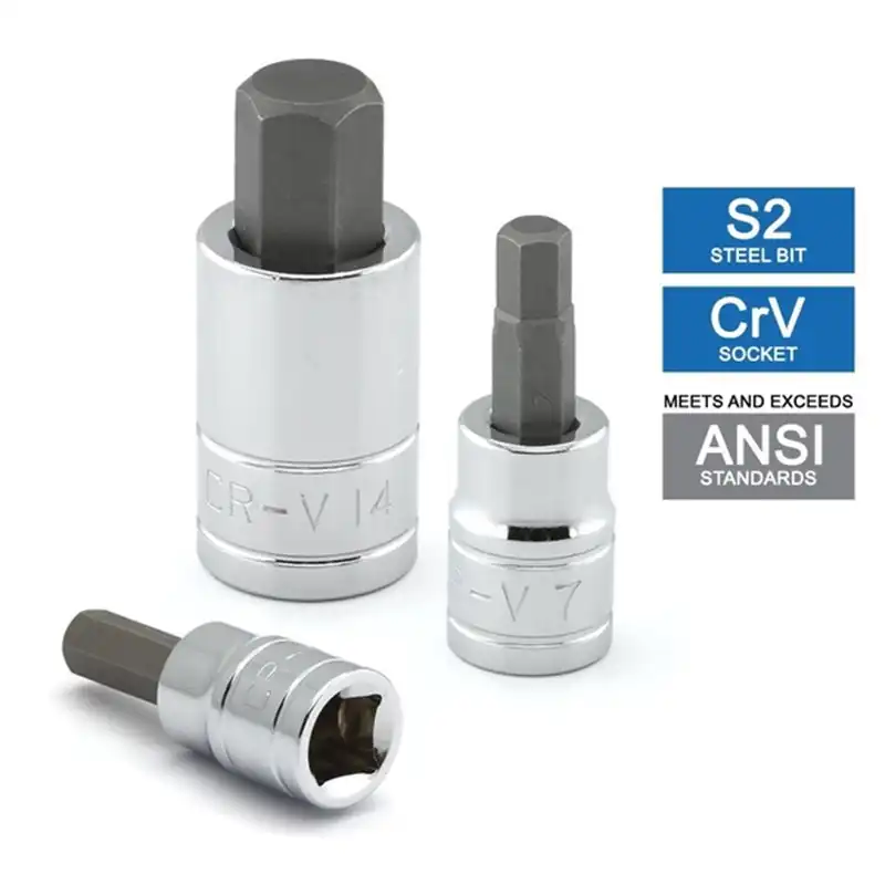 3//8-Inch Drive Bit Socket H4 S2 Steel 48mm Length 2 Pcs