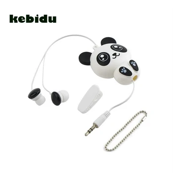 

kebidu 3.5mm Wired Cute Panda Retractable Earphones Earbuds Headphones Headsets for Smart Phone MP3 Birthday Gift for Child
