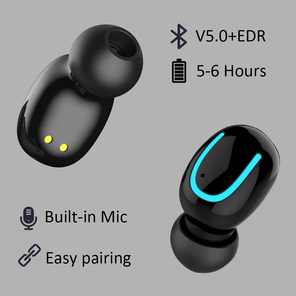 Invisible 5.0 Bluetooth Earphone Mini Bluetooth Earphone Q13S TWS Wireless Earphones Earbuds with 6 Hour Music Easy Auto Pairing