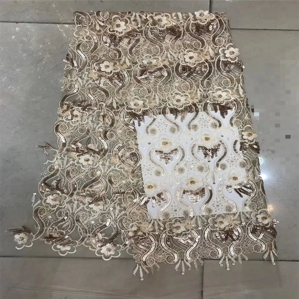 

5yards/lot 2018 High quality Nigerian French Lace African Lace Fabric For Party Dress Peach Africa lace fabric X177-2