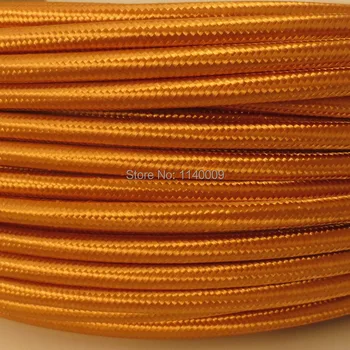 

50meters Gold color braided electrical wire cotton textile wires vintage fabric wire